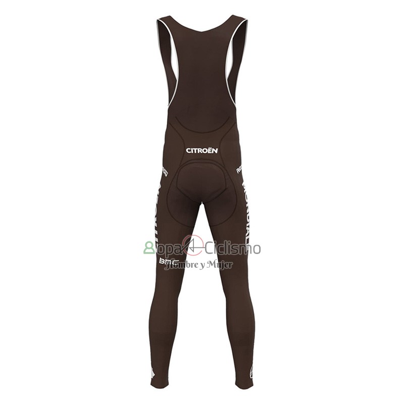 Ag2r Citroen Team Ropa Ciclismo Culotte Largo 2023 Mangas Largas Blanco Brown